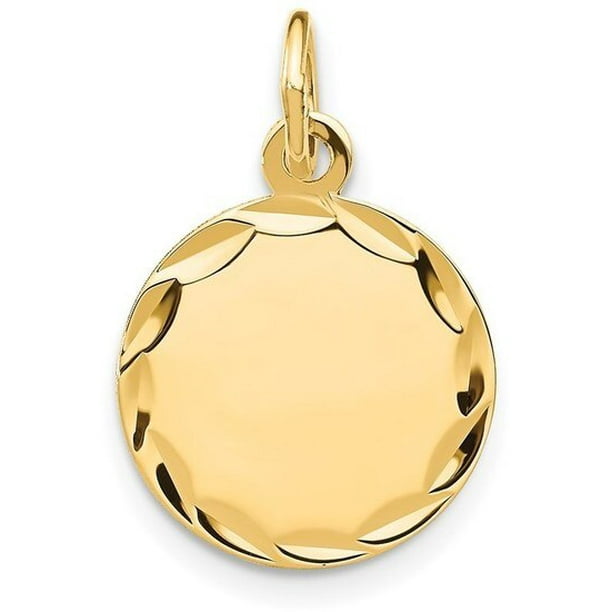 14k Small Solid Engravable Baby Shoes on Disc Charm 14 kt Yellow Gold 14k Small Solid Engravable Baby Shoes on Disc Charm 14 kt Yellow Gold